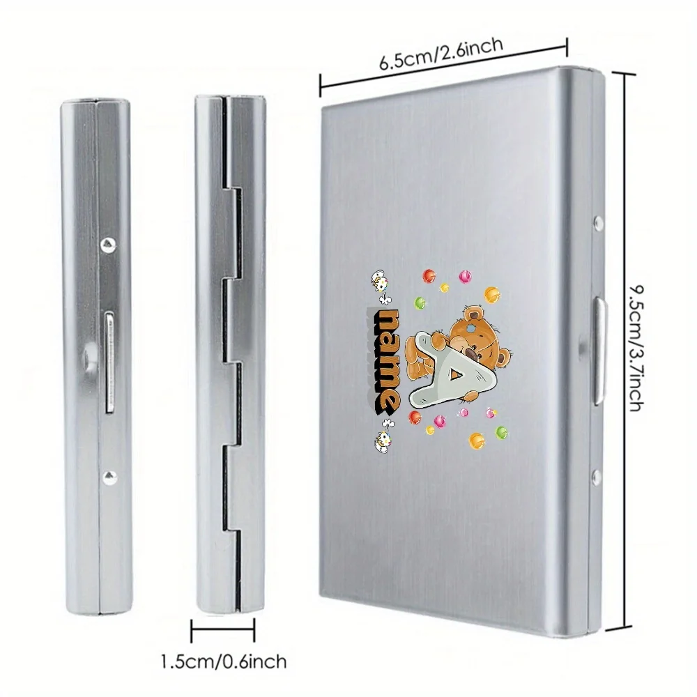 Personalized Customized Name Portable Bank Credit Card  Storage Box  6 Card Slots Money Bag Letter Pattern Custom Products