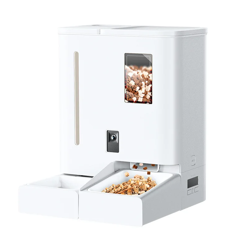 

Pet Intelligent Dog Smart Automatic Feeder With Camera Eco-Friendly Wireless Cat Dog Food Dispenser Chargeable Water Box