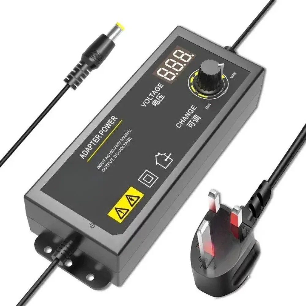 For UK Plug Adjustable Power Adapter For  KJS‑1509 3‑36V Stepless Voltage Regulation Digital Display (010)