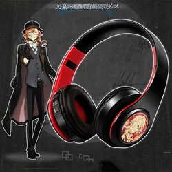 Wireless Comic Headphone With Mic Anime Gaming Cosplay Dazai Chuya Itadori Gojo Satoru Music Bluetooth Support TF Card For Gamer