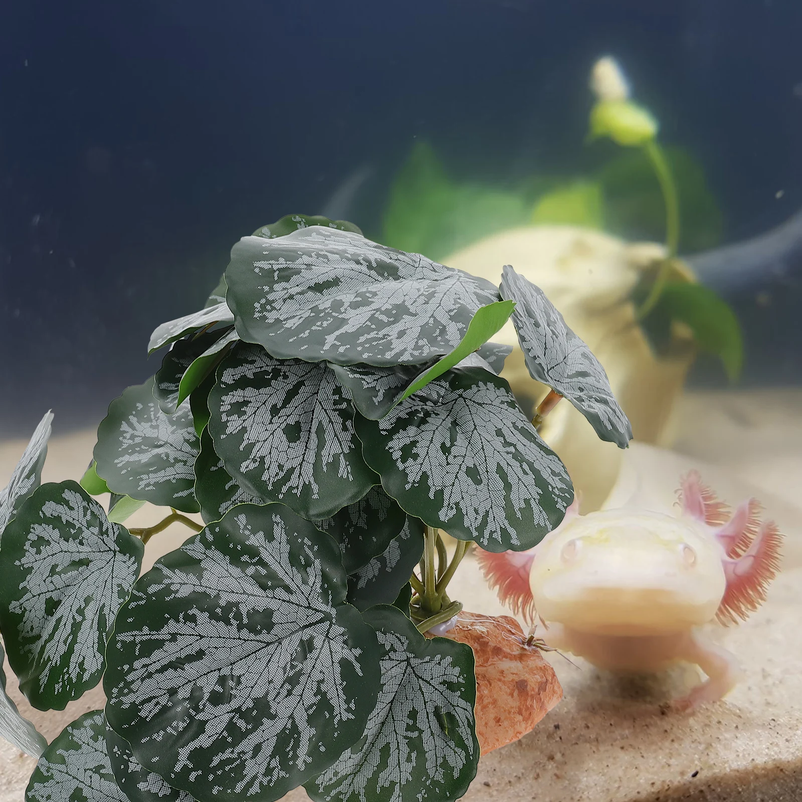 

Simulated Reptile Plant Decor Artificial Resin Plastic Reptile Box Accessory Terrarium Hiding Spot Landscape Decor