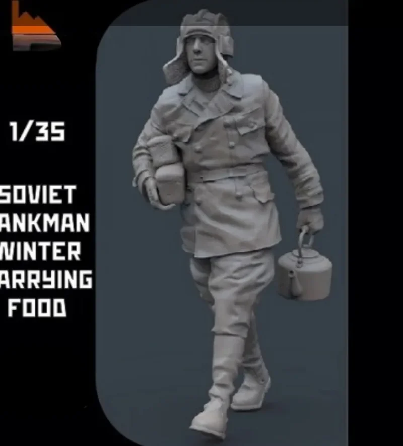 1/35 Scale Fun Art Resin Figures Assembled Model Kit Historical Military Miniature Soviet Tankman Unassembled Unpainted DIY Toys