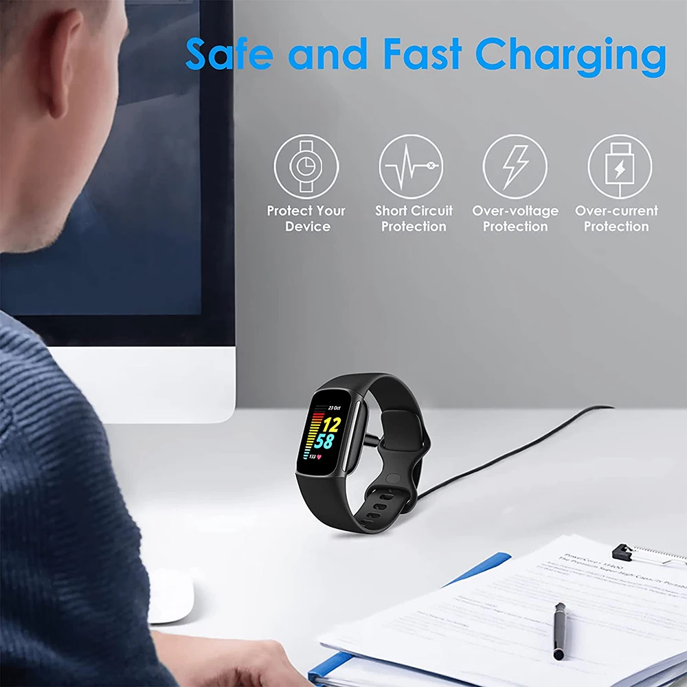 USB Magnetic Charger Cable Fitbit Charge 6 5/Fitbit Luxe Charging Dock Portable Adapter Fitbit Charge 6 Smart Watch Accessories