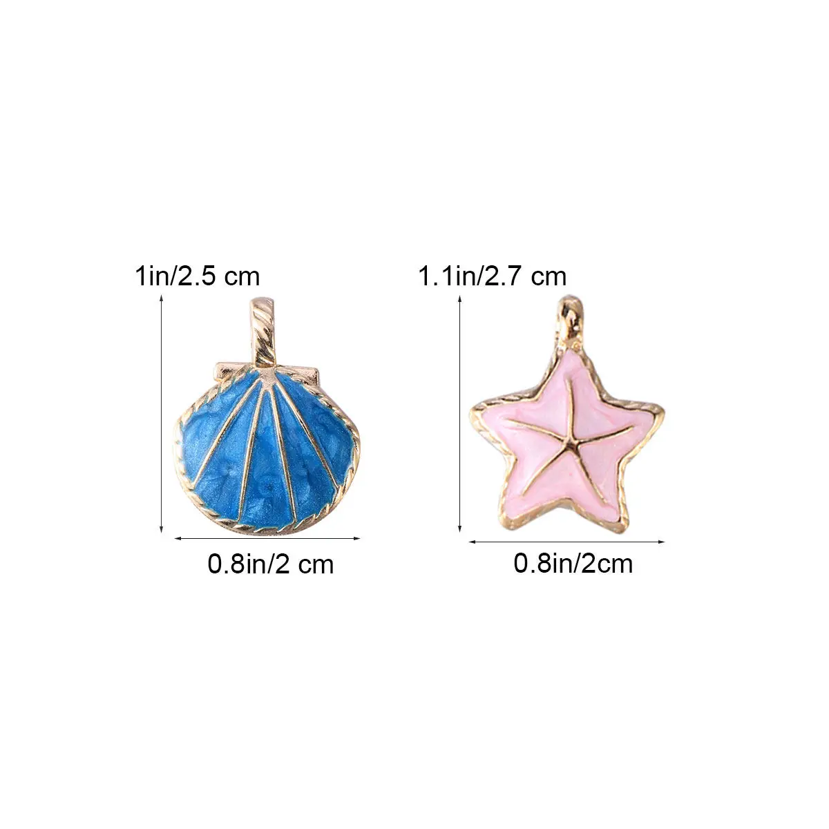 20Pcs Alloy Pendant Charms Small Hanging Pendants Scallop Starfish DIY Jewelry Making Necklace Bracelet Scrapbooking Accessories