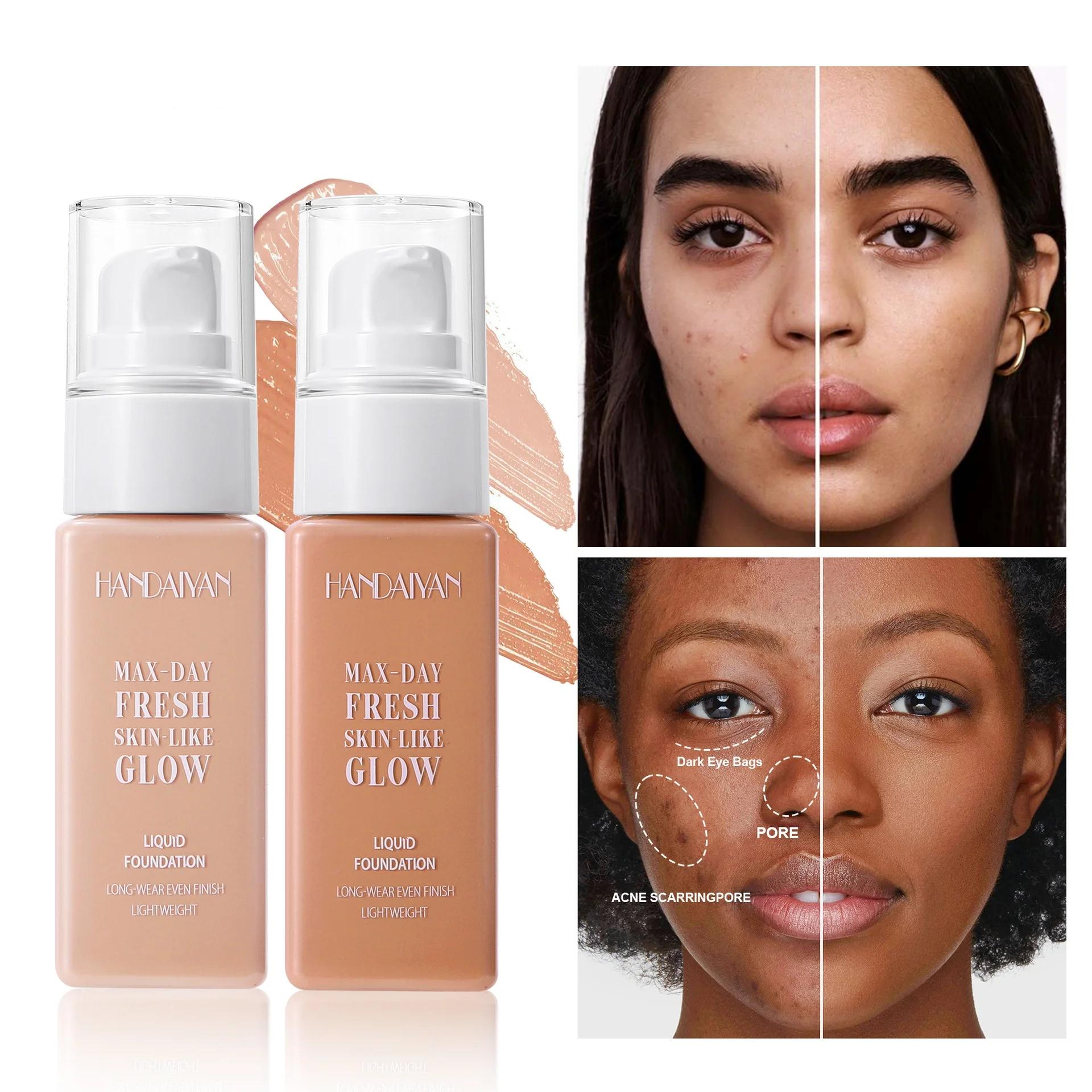 50MLMatte Face Foundation Cream Efficient Concealer Waterproof Primer Oil Control Bb Cream Brightens High Quality Base Makeup