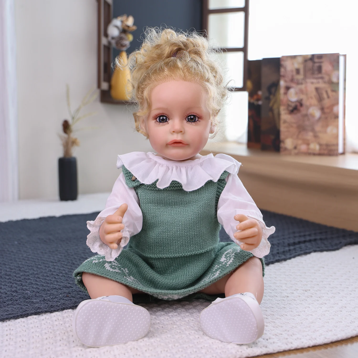 

KEIUMI 55CM Bebe Reborn Girl Doll 22 Inch Girls Doll Soft Silicone Vinyl Body Soft Touch Realistic 3D Skin Art Doll Girl Gift