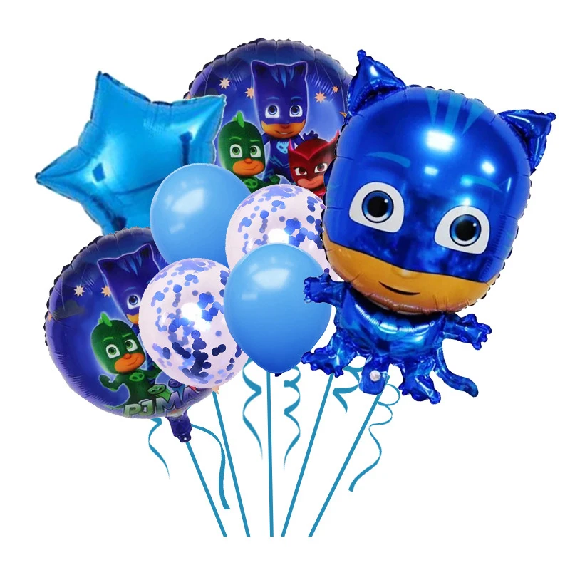 Набор из 8 фольгированных воздушных шаров с персонажами Catboy Owlette, детские праздничные принадлежности, милые мультяшные воздушные шары, украшения для комнаты
