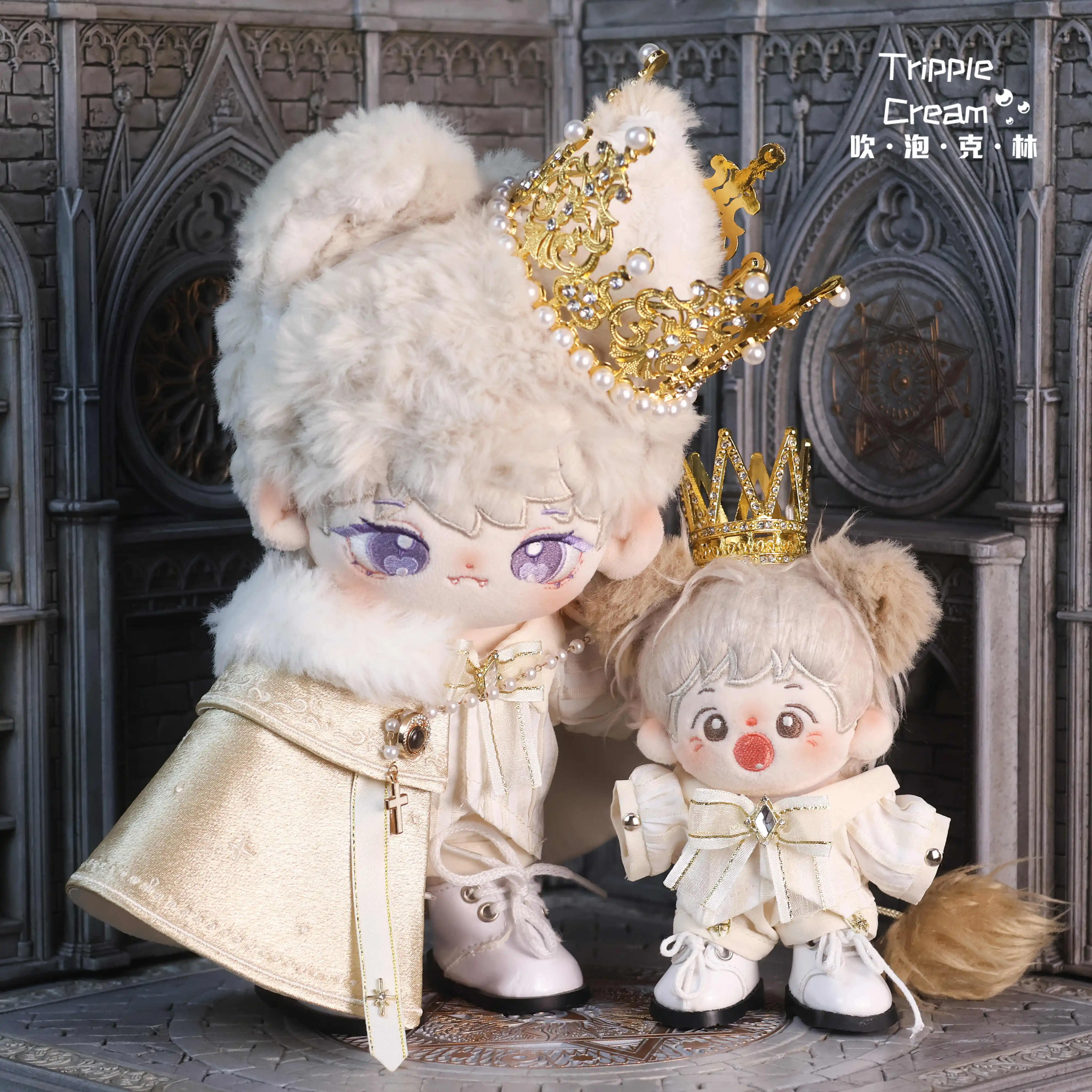 10 Cm 20 Cm Poppenkleertjes Sneeuw Ster Prins Prachtige Gem Kroon Mantel Pak Gevulde Knuffels Pluche Pop Accessoires Anime speelgoed Kinderen