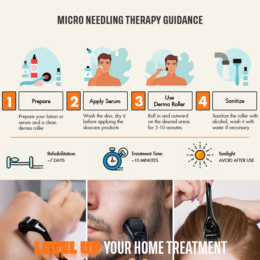 Professional 540 Derma Roller Comes With Acrylic Box For Skin Care Massage Roller Tool