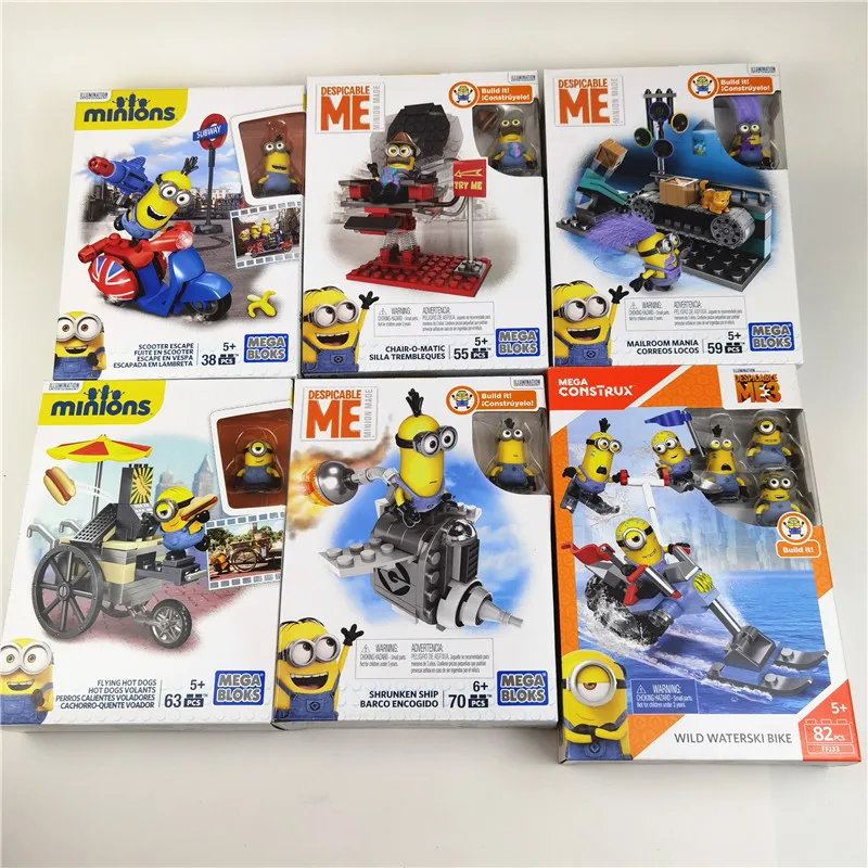 Construx Despicable Mes Minions Building Blocks Doll Toys Legion Scene Model Cartoon Figure Room Ornament Birthday Kids Gift