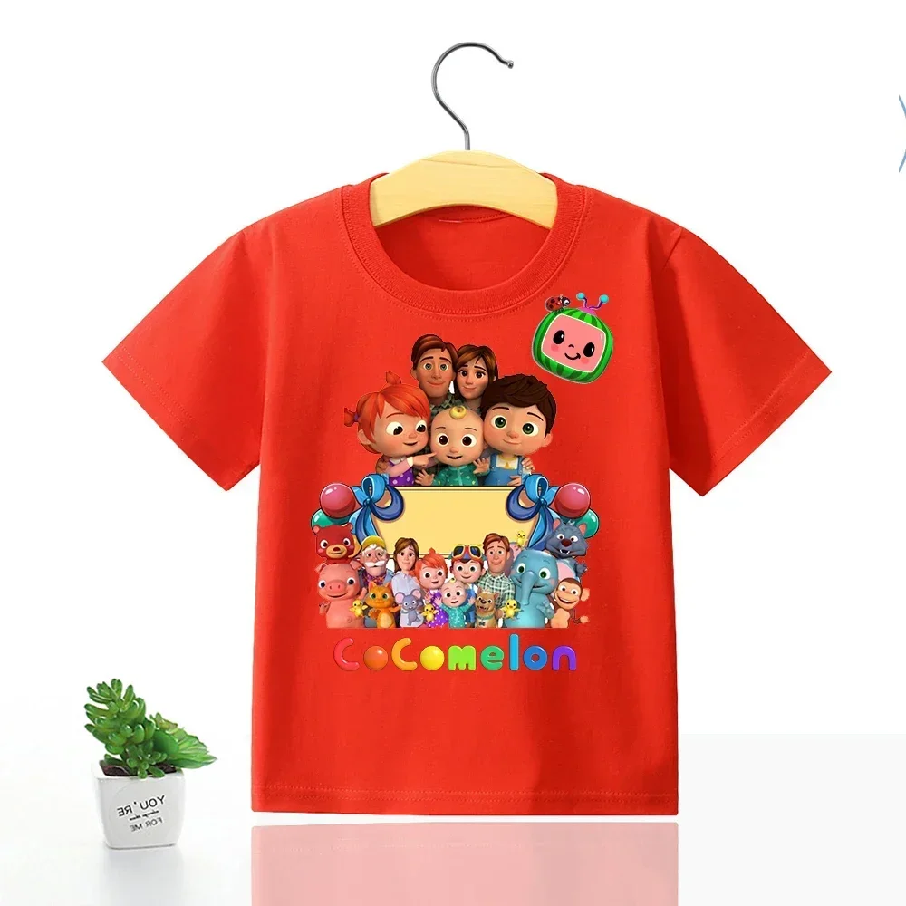 Cocomeloning Baby T Shirt Infant Cotton Short Sleeve Shirt Boy Girl Summer Clothes Cartoon Printed Jj Yoyo Letter Tops Tees Gift