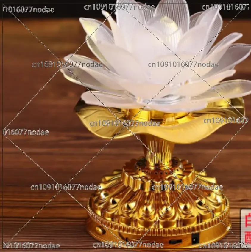 Colorful Led Lotus Lamp Buddha Machine Buddhist Supplies of Dual-use Plug-in Battery LED Lotus Flower Romantic Wedding Decorat