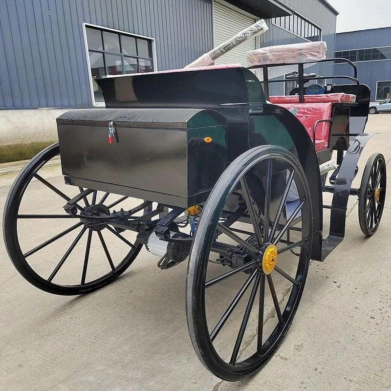 عربة كهربائية لمشاهدة معالم المدينة بصف مزدوج وستة مقاعد، عربة من الحديد المطاوع ذات المناظر الطبيعية الخلابة لمشاهدة معالم المدينة بأربع عجلات #4