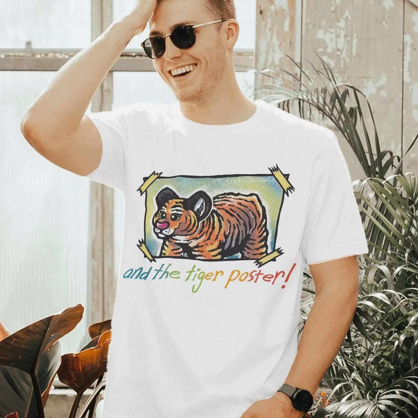 And The Tiger Poster T Shirt Y2K Nostalgia Millennial Gen Z Reference Early 2000s Vibe Animal Books vintage Washed graphic