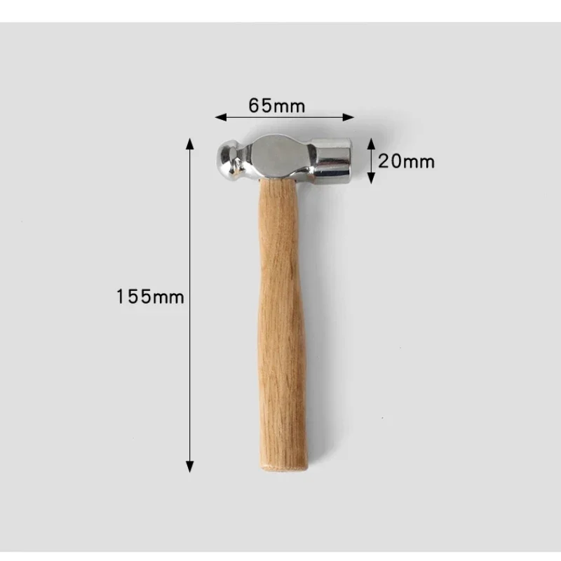 1Pcs 145g Wooden Handle Hammer Mini Wooden Hammer Stainless Steel Multifunctional Manual DIY Hammer For Leather