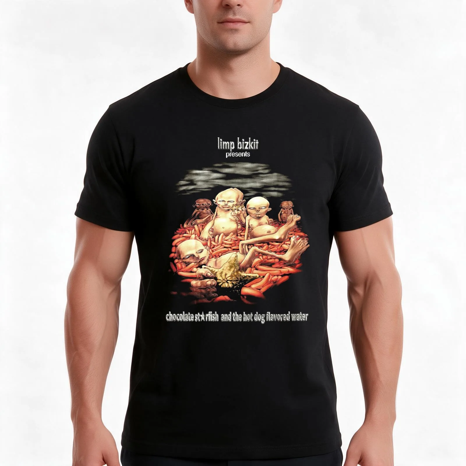 LIMP BIZKIT CHOCOLATE STARFISH AND THE HOT DOG FLAVORED WATER - NEW VINTAGE BAND T-Shirt, Summer Casual Cotton Tee, 100% Cotton