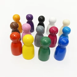 20Pcs/Set 14 colors Wooden Chess Pieces Board Game Accessories Wood Game Pawn/Chess Card Pieces For Board Games Accessories