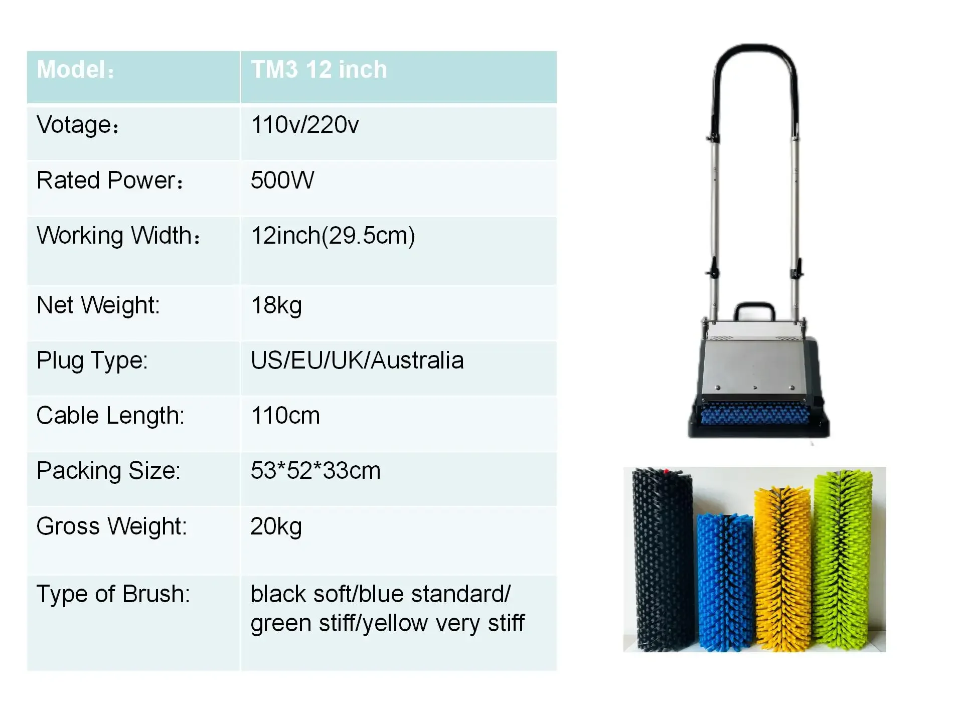 2026 2026 CRB Machine Accessories Attachments Counter Rotating Brush Dust Renovator Brush Axle