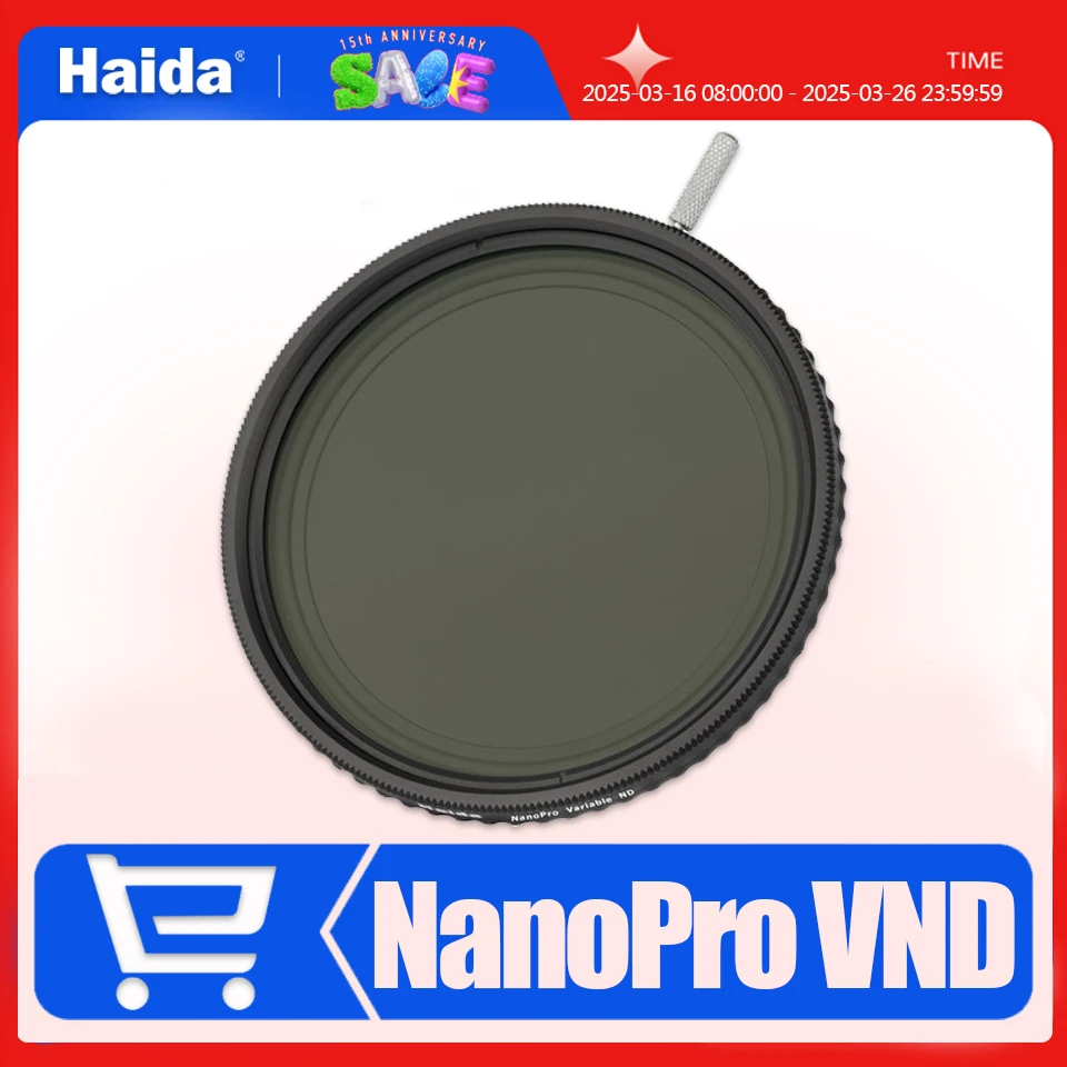 

Haida NanoPro Variable ND Filter from ND12-ND400 Double-sided MC Medium Gray Density Adjustable Scrim Filter for Camera Lens