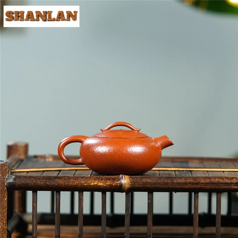 120ml Vintage Yixing Purple Clay Teapot Handmade Gun Nozzle Pot Raw Ore Fish Roe Zhu Mud Tea Maker Kettle Zisha Teaset Supplies