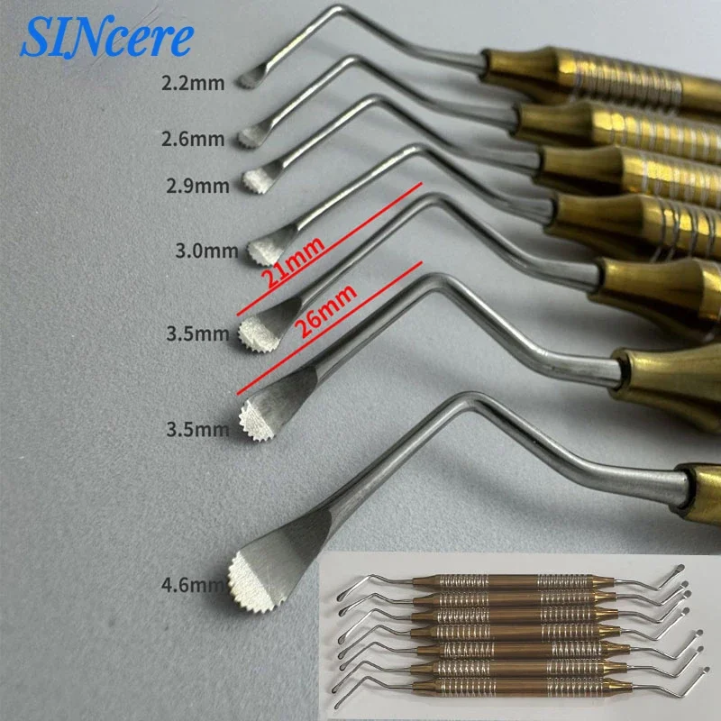 

7PCS/set Double Ends Dental Jagged Curette Professional Implant Tools Stainless Steel Periodontal Bone Curette Instrument Tools