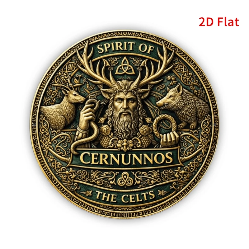 2D Flat Print 1pc Metal Iron Sign. Metal Decorative Painting Measuring Featuring The Theme of The Celtic God Cernunnos