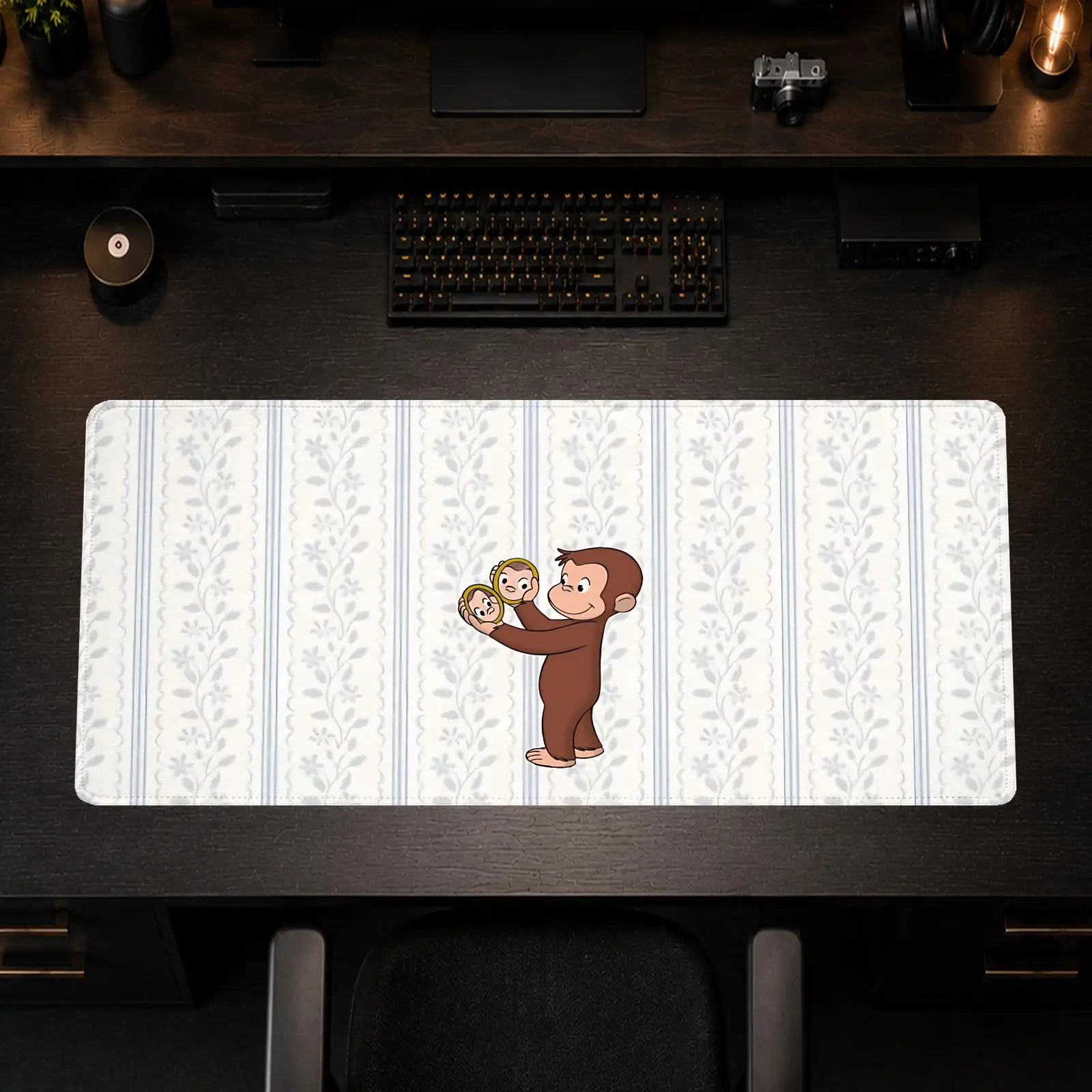 Cool Monkey George Mouse Pad Gaming office Non-slip Desk Mat Diy Mousepad Large Game Keyboard overlock