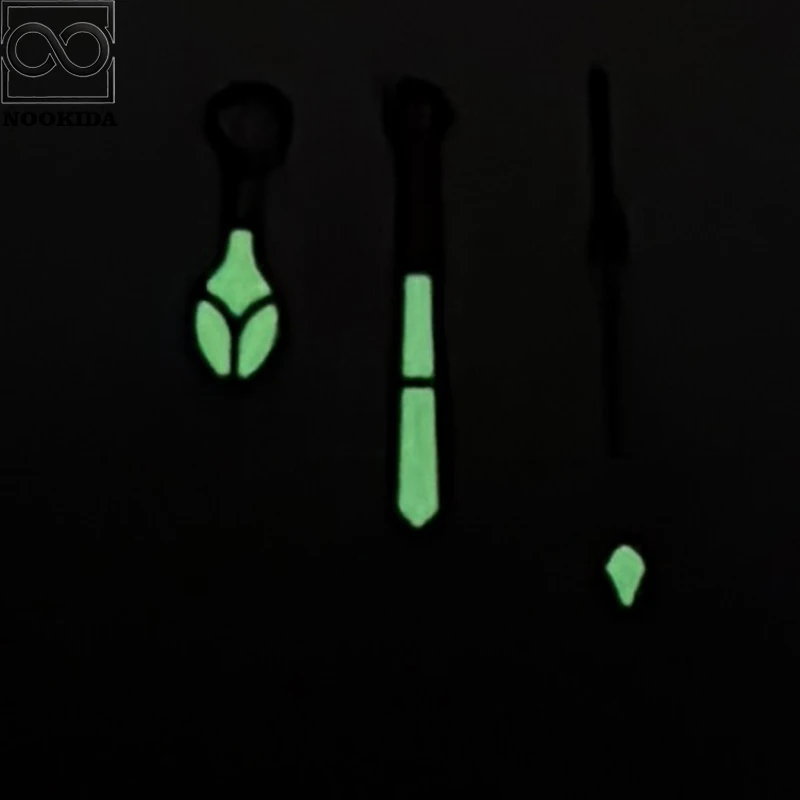 NOOKIDA белые светящиеся/зеленые светящиеся стрелки часов аксессуары для часов NH35/NH36/4R/7S механизм NH35 стрелки серебро черное золото