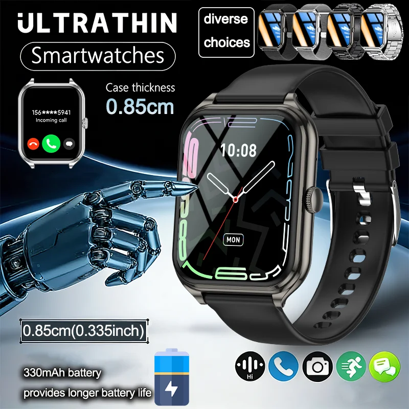 

New 1.93-inch AMOLED HD display neutral smartwatch 8.5mm ultra-thin body Bluetooth call health monitor outdoor sports smartwatch