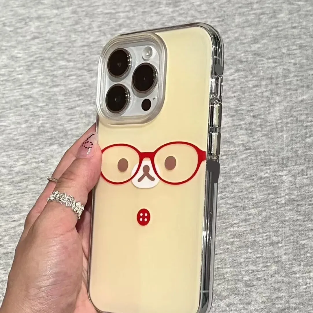 Graffiti Cute Red Glasses Rilakkumas Phone Case for Samsung Galaxy A17 A56 A36 A26 A73 A72 A55 A54 A53 A52 A34 A33 A32 A23 4G 5G - náhled 3