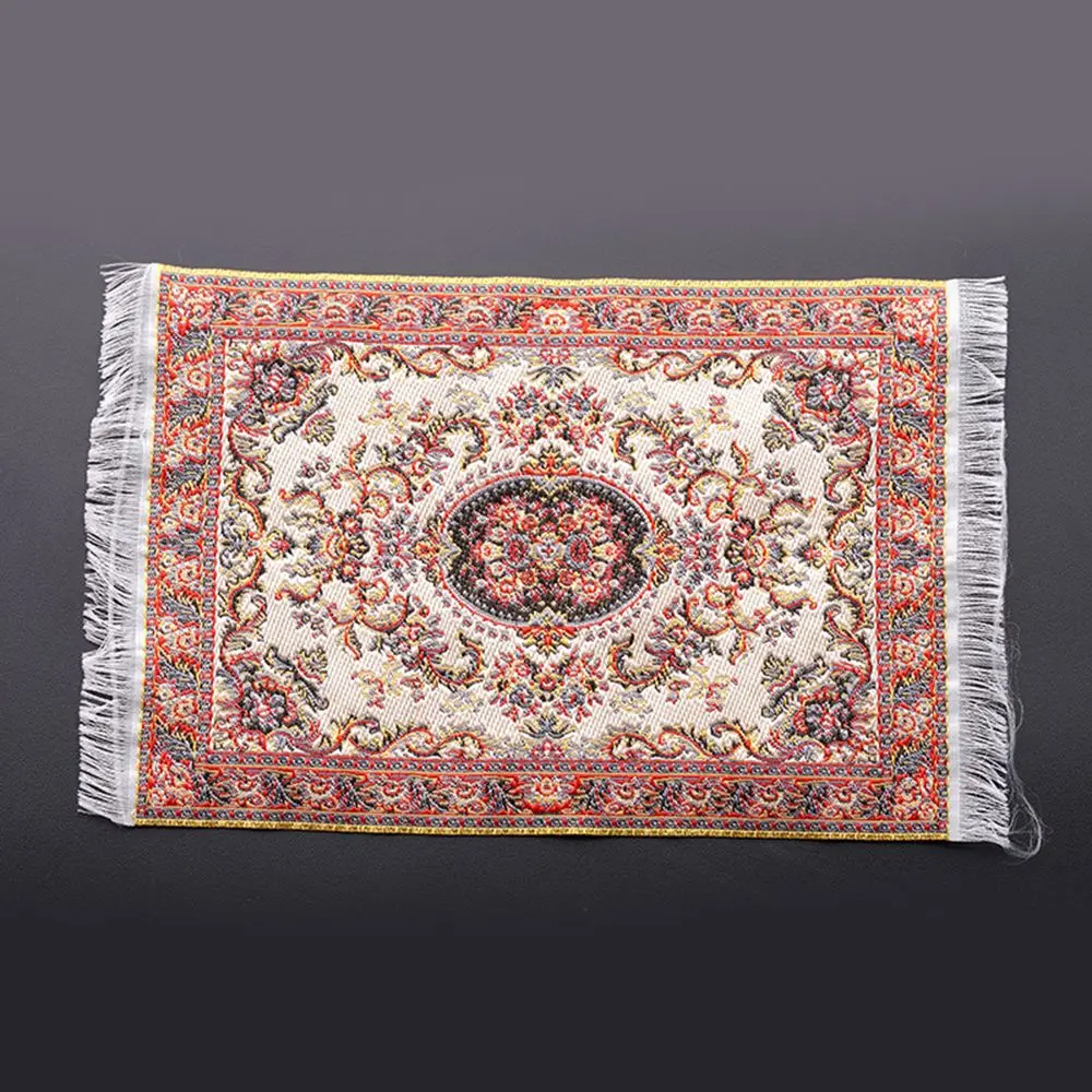 1:12 Scale Toy Turkish Style Mini House Decor Floor Coverings Doll Accessories Dollhouse Carpet Miniature Weaving Rug