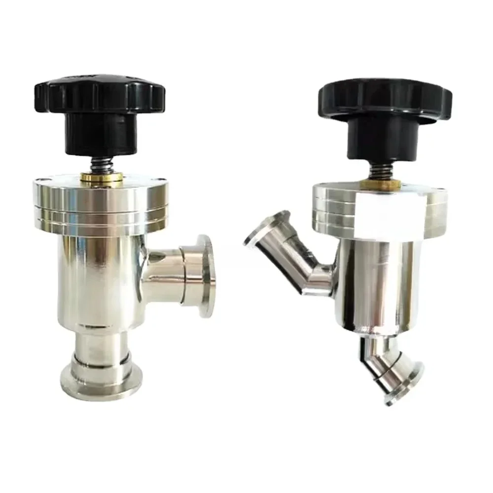 KF16 KF25 KF40 KF50 Sanitary Vacuum Elbow Y-Shaped Manual Flapper Angle Valve SUS 304 Stainlee Steel Hombrew