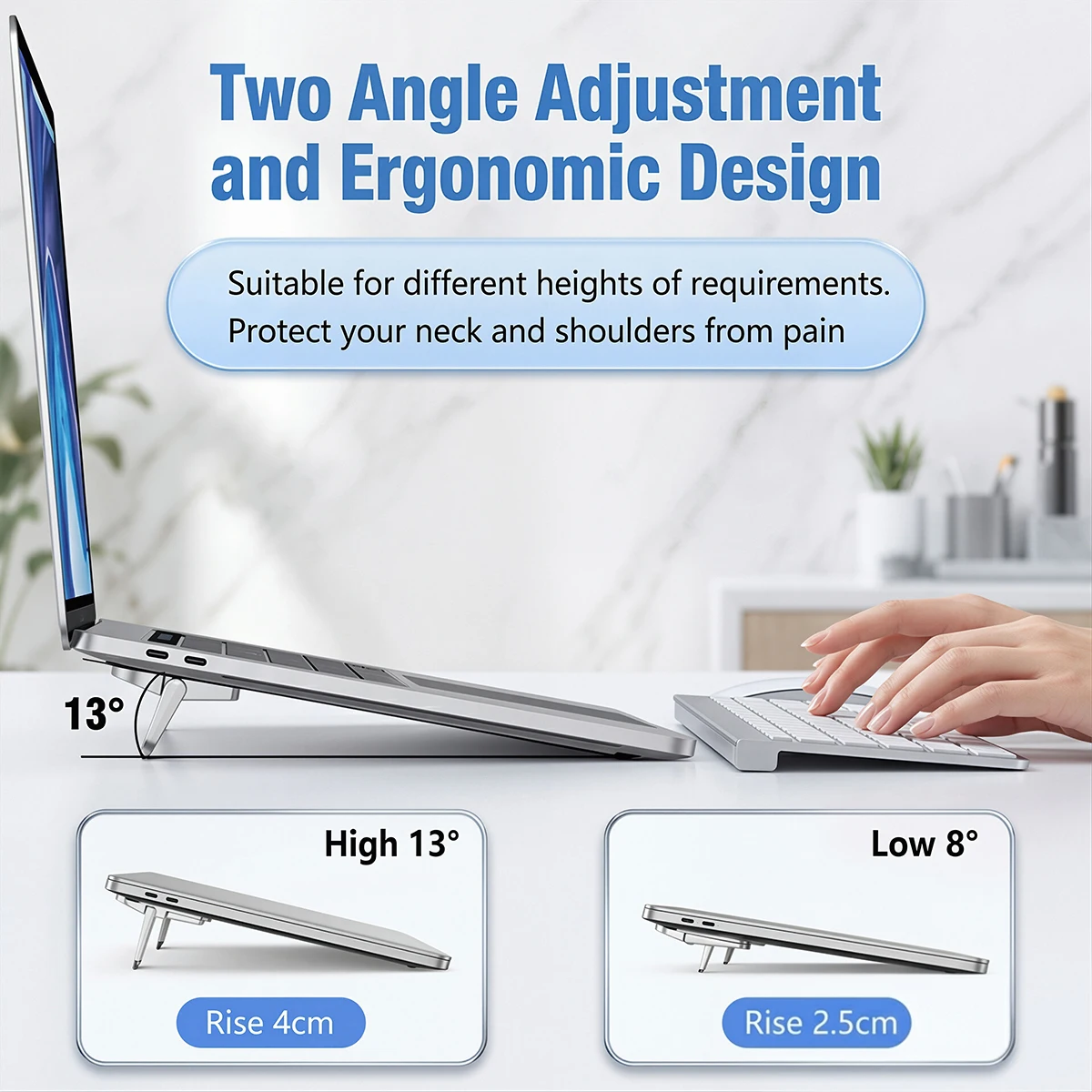 Foldable Laptop Stand Invisible Aluminum Notebook Riser 2 Angle Adjustable Heat Dissipation Support For Macbook Tablet Keyboard