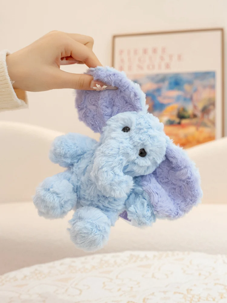 Boneco de Elefante de Pelúcia Tamanho Palma, Brinquedo Decorativo, Presente para Crianças, Boneco Calmante, Presente de Aniversário, Enchimento de Algodão PP Macio