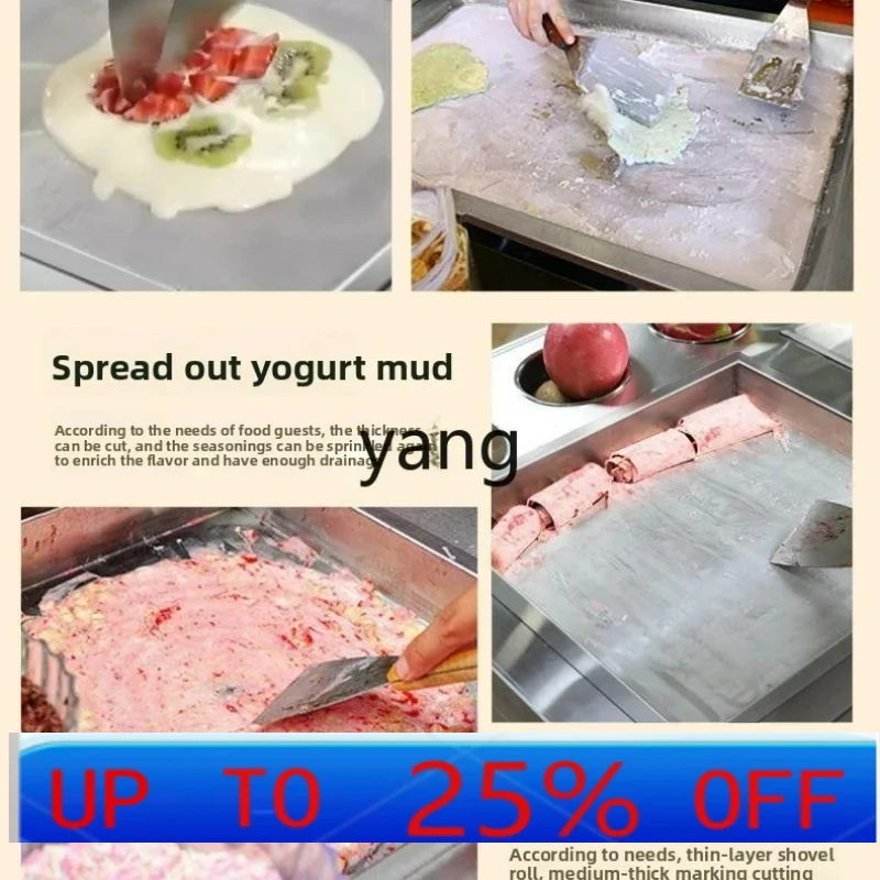 

LH new commercial thick cut yogurt fried ice machine night market stall fried roll water