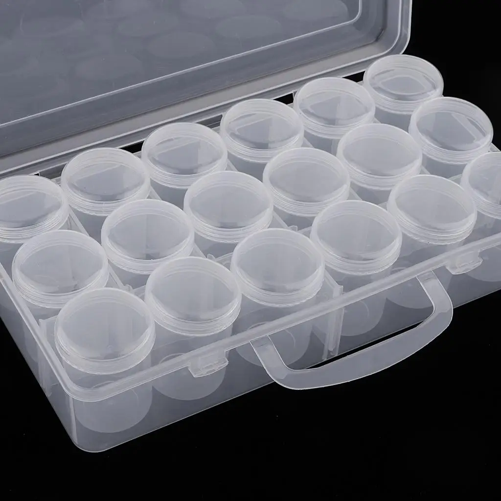 Plastic Clear Storage Box Round Compartment Containers for Jewelry Findings Beads Craft Supplies