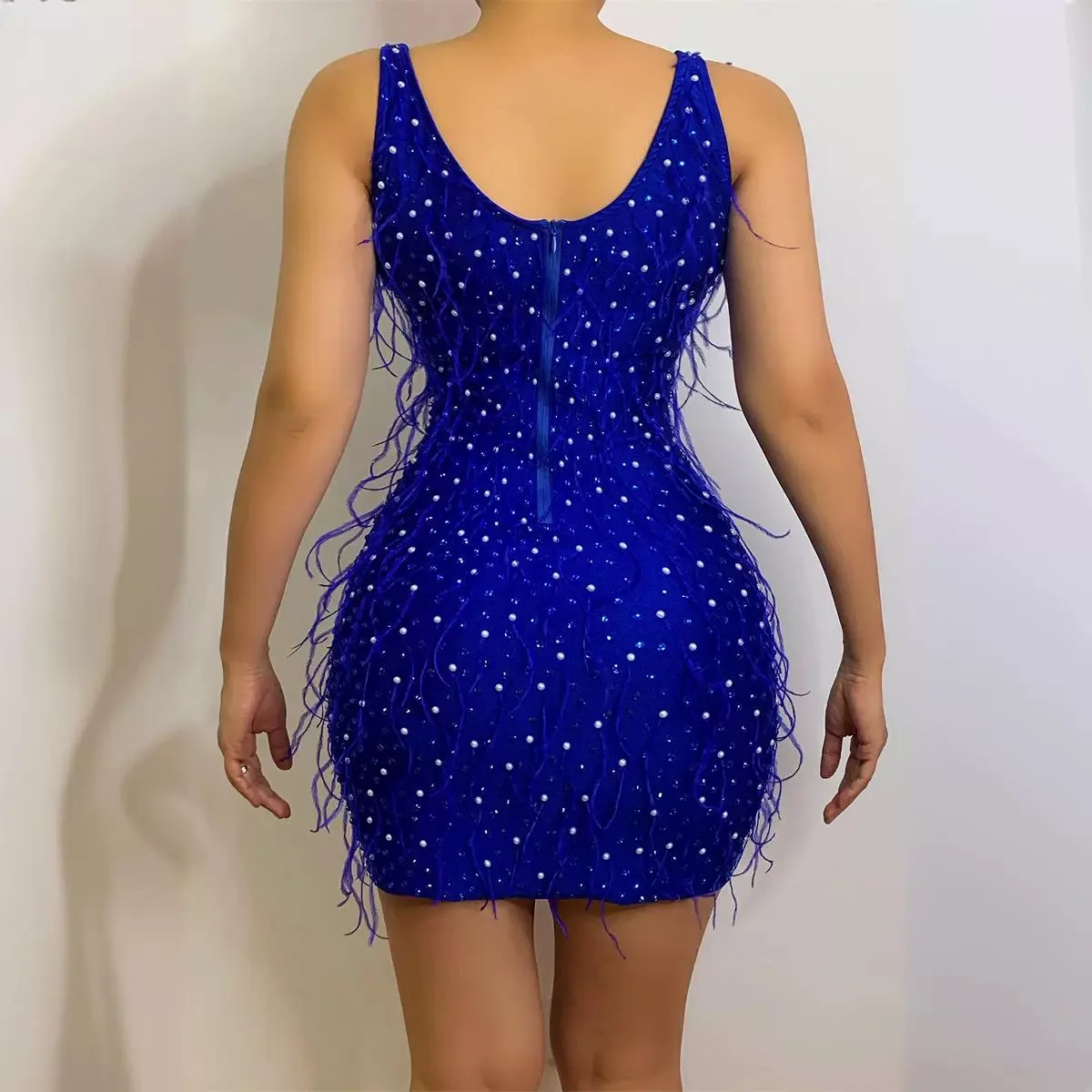 Glamorous Diamond Sling Dress for Birthday Party & Stage Performance with Sexy Mesh Slim Skirt Nightclub Outfit Evening Dresses