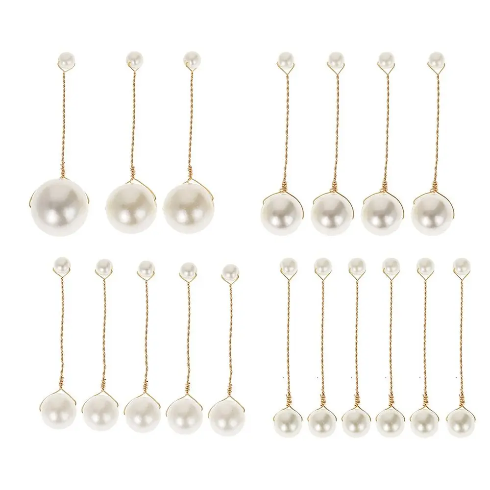 

18Pcs/Set Double Head Bridal Imitation Pearl Hair Clip Folding Light Luxury Faux Pearl Hair Pin Vintage Elegant
