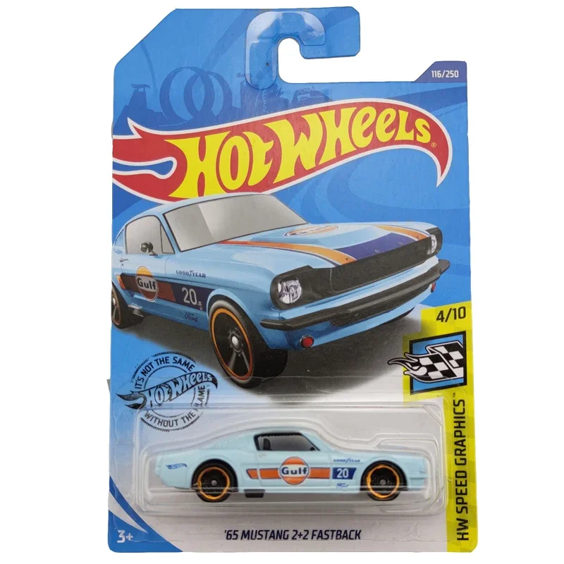 Original Hot Wheels 1:64 Traffic Car Metal Model \'65 Mustang 2+2 Fastback series Muccle  Boys Toys  Children