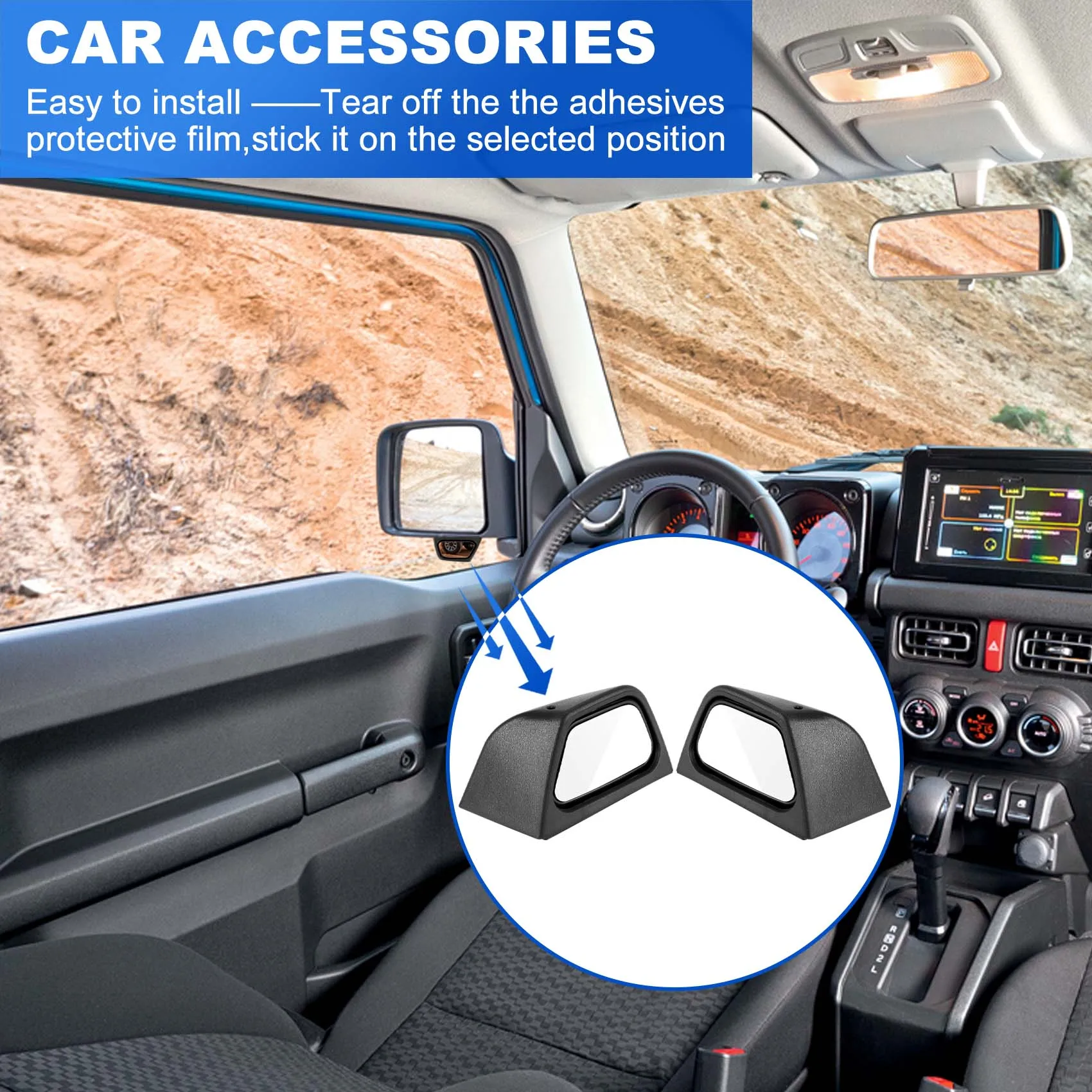 

ABHY-автомобильное зеркало для помощи слепых зон, широкоугольное зеркало, зеркало заднего вида для Jimny JB64 JB74 2019 2020