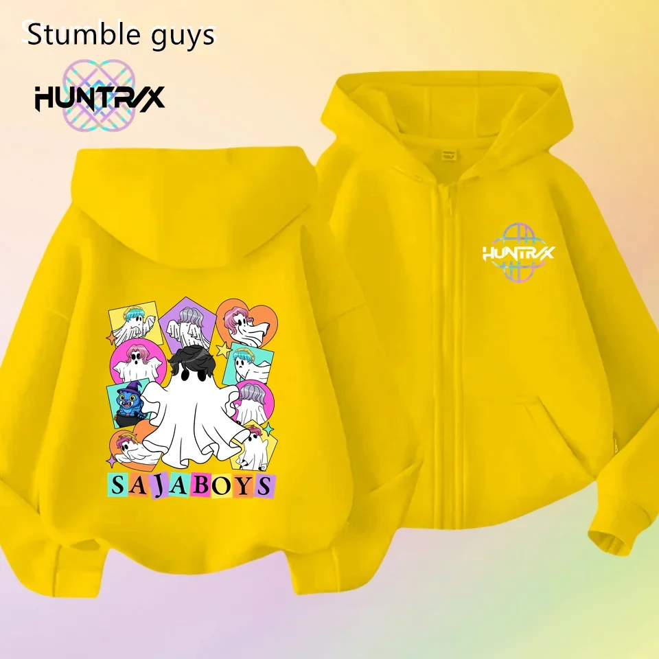 

Kids Autumn Boys Girls KPop Demon Hunters Zipper Hoodie Long Sleeve Sweatshirt Sportswear Anime Clothes Trendy
