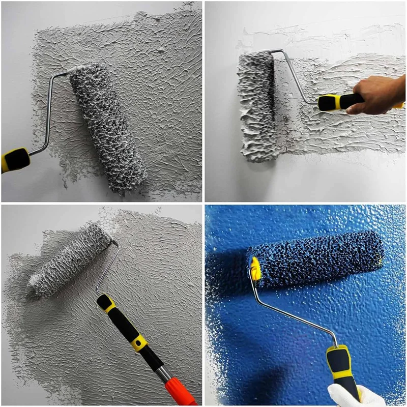 【24 horas de venda】 Rolo composto de drywall de 9 polegadas, escova de rolo de textura de drywall, adequado para cobrir superfícies de parede e teto