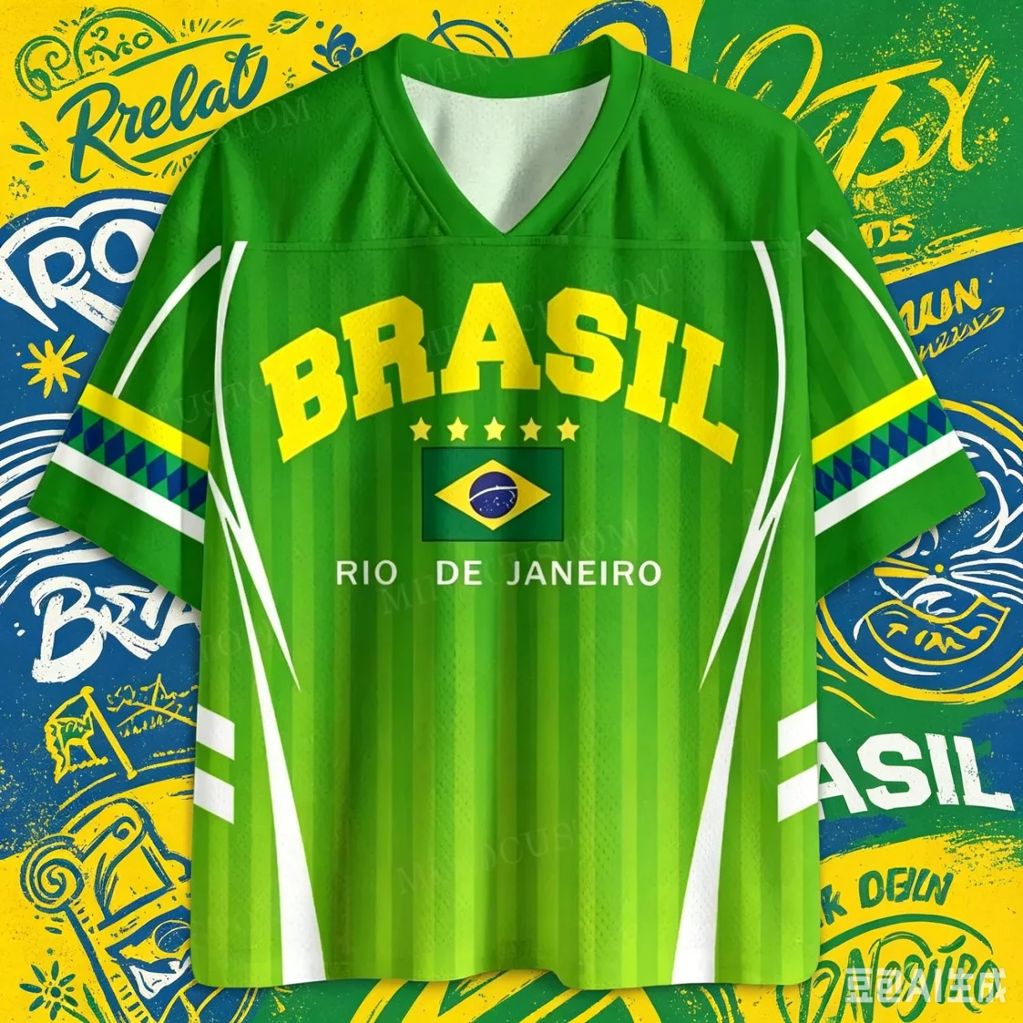 Brazil National Team Football Jersey - Retro No.10 Print Tee
