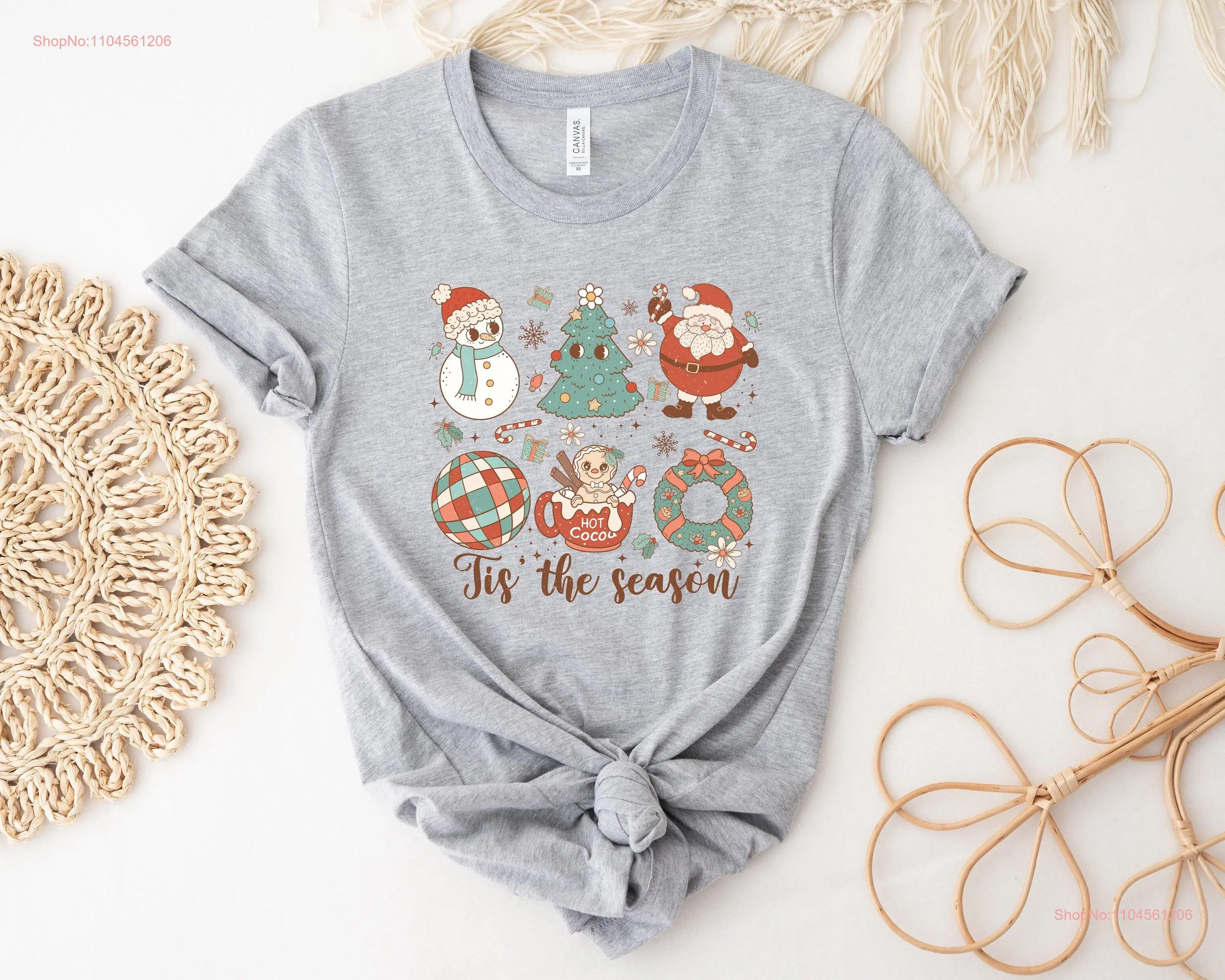 

Футболка Tis The Season Christmas Merry Cute Winter Xmas Holiday Party с длинными или короткими рукавами