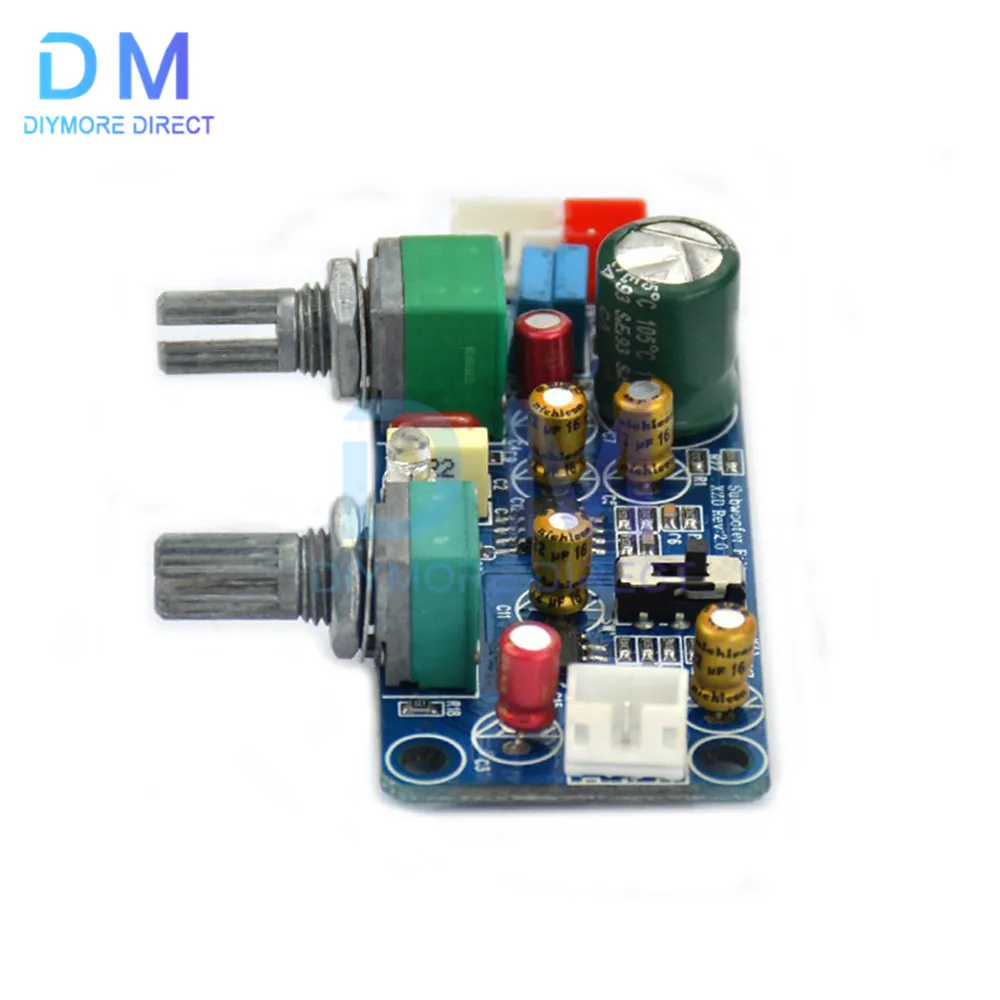 Low Pass Filter Bass Subwoofer Preamp Amplifier Board Single Power DC 9-32V Preamplifier With Bass Volume Adjustment NE5532