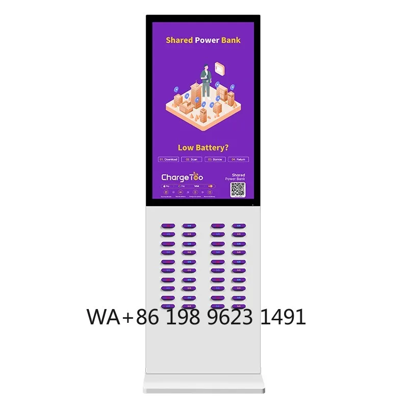 20 Slots 200W High-Capacity Magnetic Charging Power Bank ABS LED Display Commercial Advertising Screen