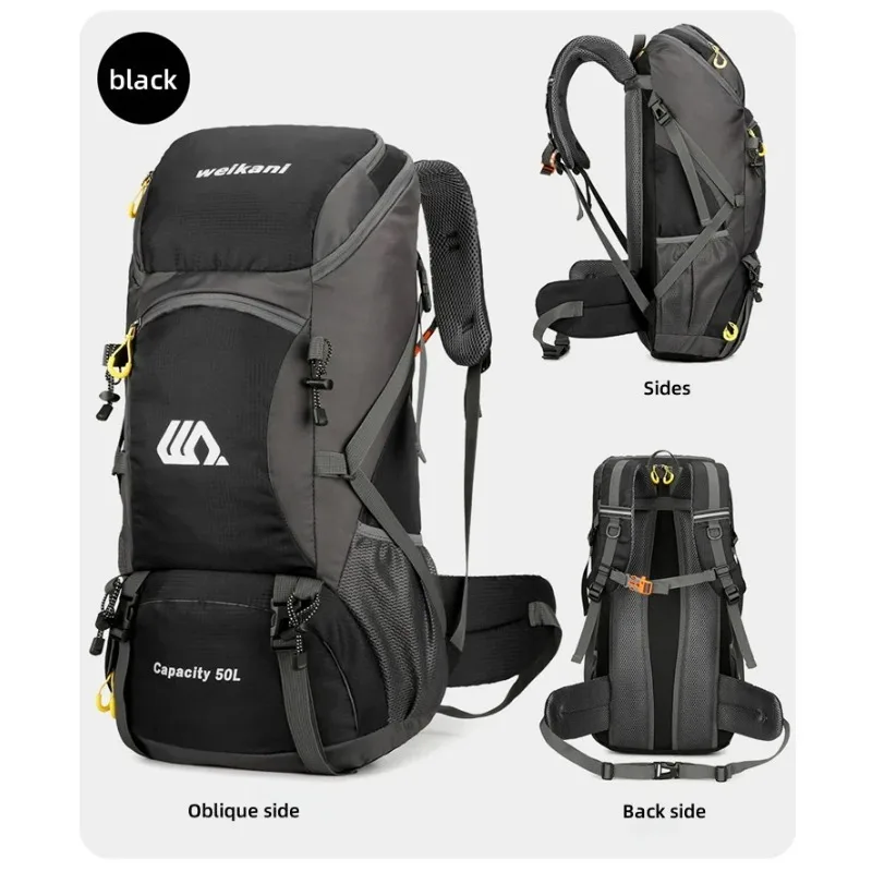 50L トラベルバックパック キャンプ ハイキング リュックサック 防水 アウトドア 登山 トレッキングバッグ 男女兼用 荷物