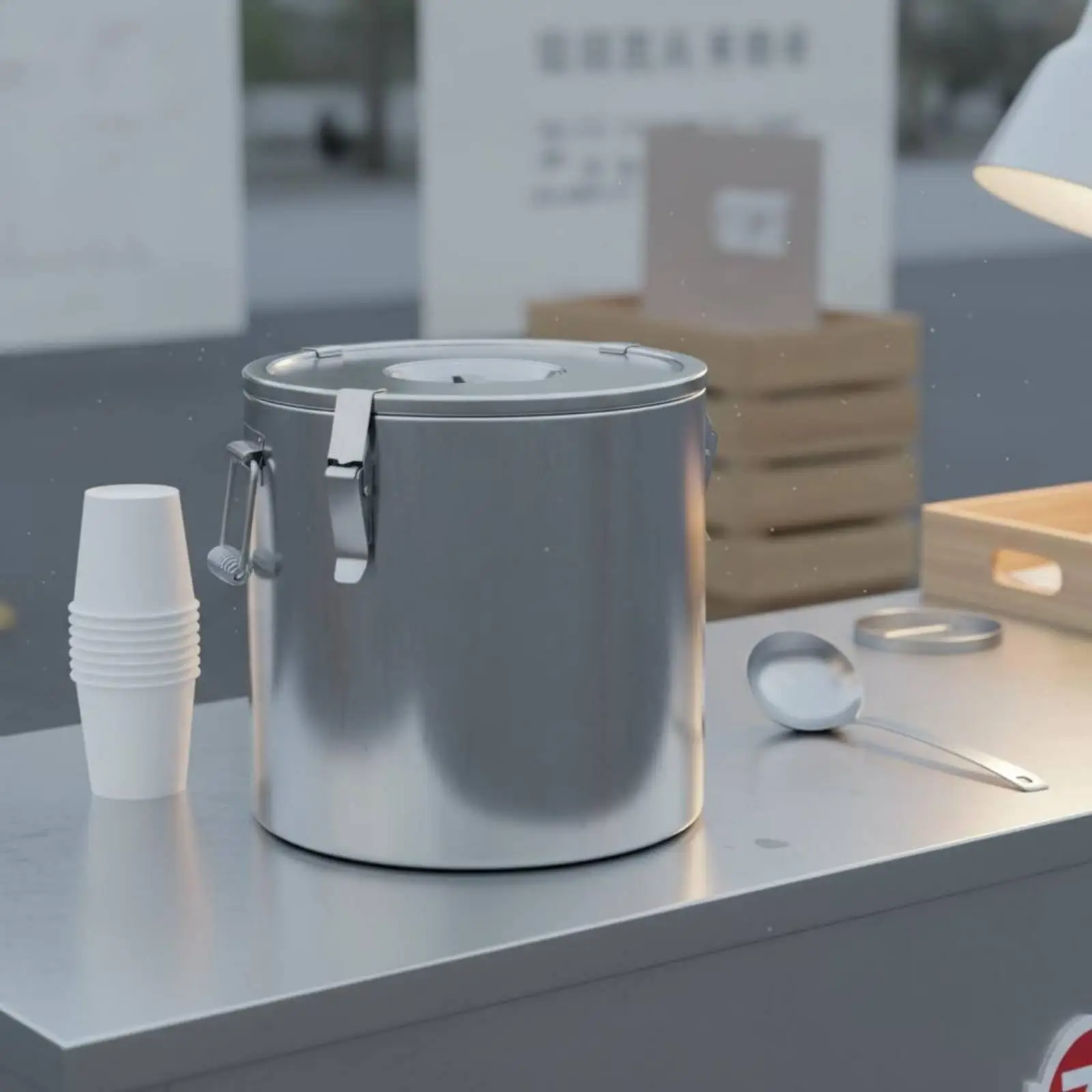 Stainless Steel Insulated Barrel High Temperature Resistant Large Capacity Food Warmer Leakproof Commercial Insulated Food Pot