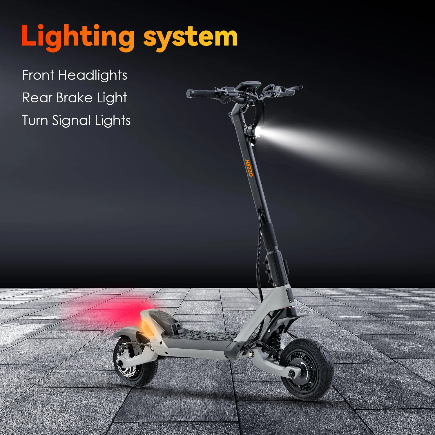 HEZZO F6 Electric Scooter 60V 1600W Dual Motors 10inch Off-road Folding Escooter 23AH Lithium Battery Long Range