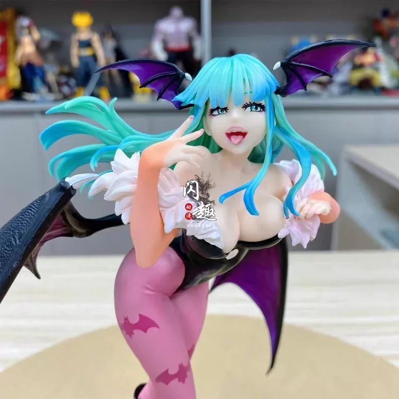 23Cm Anime Vampired Jager Morrigan Aensland Felicia Action Figure Darkstalkers Bishoujo Collectie Beeldje Halloween Speelgoed Gif